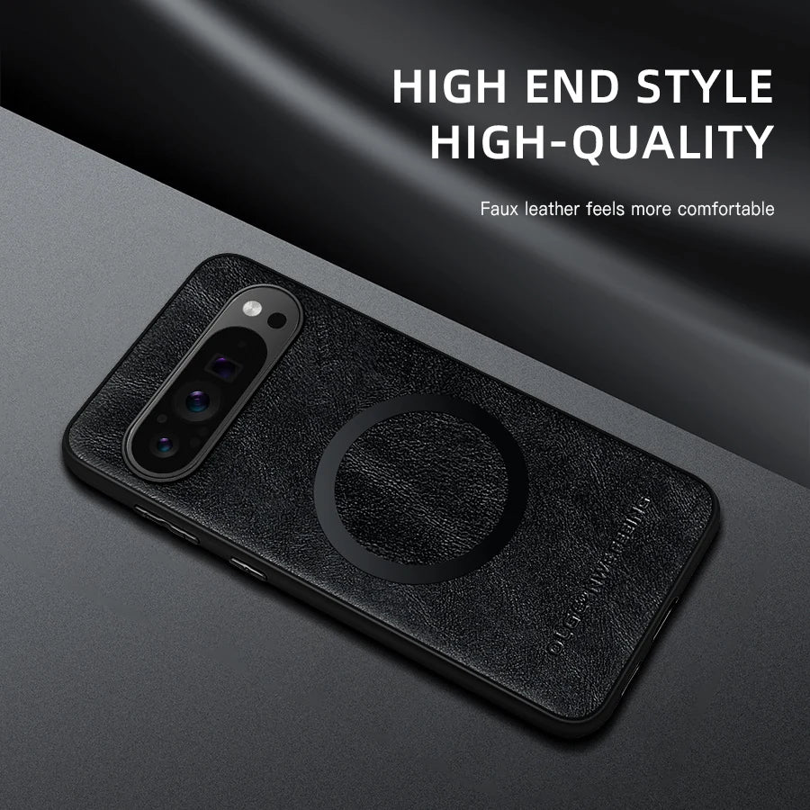 Anti-Fingerprint Leather Magnetic Case - The Pixel Store