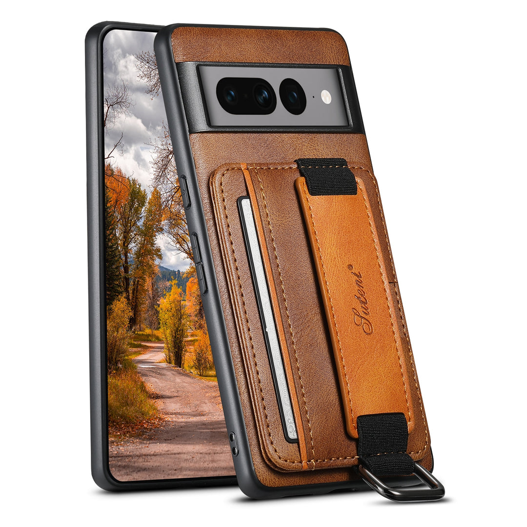 Leather Case With Bracket & Card Pocket For Google Pixel Series - The Pixel Store