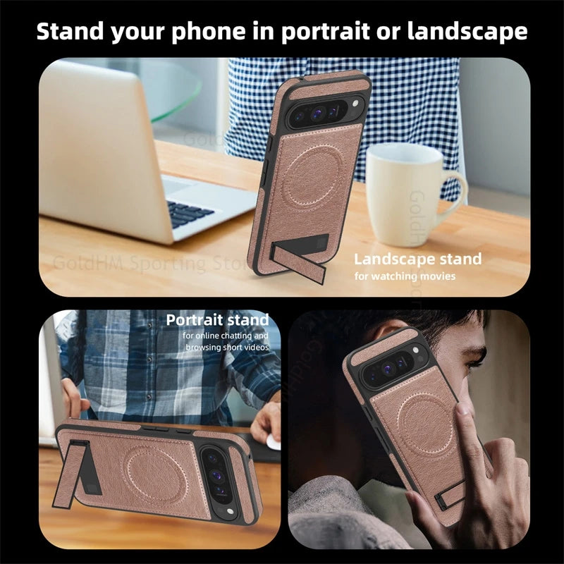 Leather Magnetic Case with Stand - The Pixel Store
