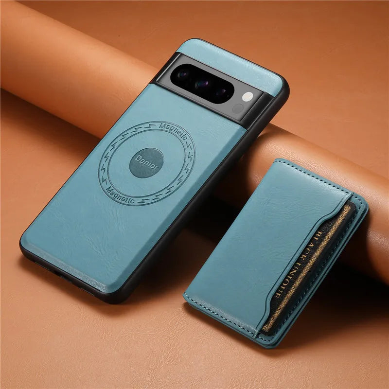 Magnetic Leather Case with Wallet For Google Pixel Series - The Pixel Store