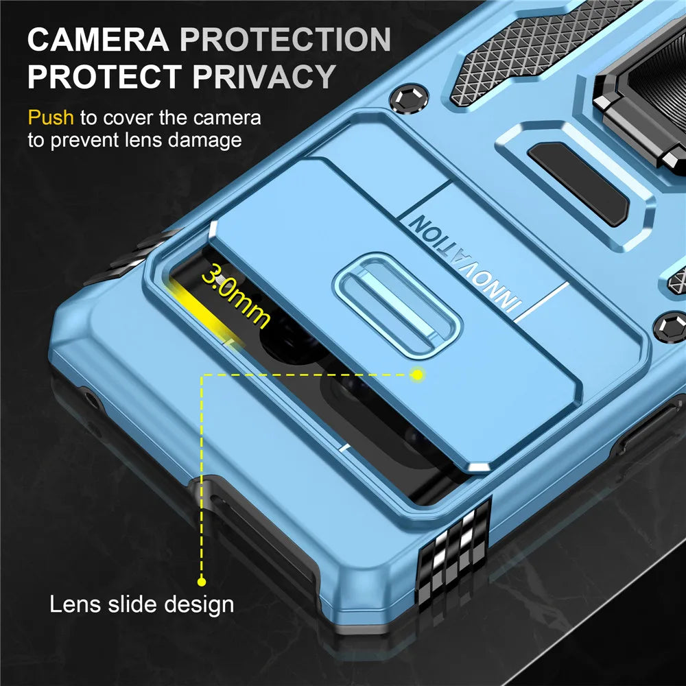 Rugged Armor Case with Camera Cover & Kickstand - The Pixel Store