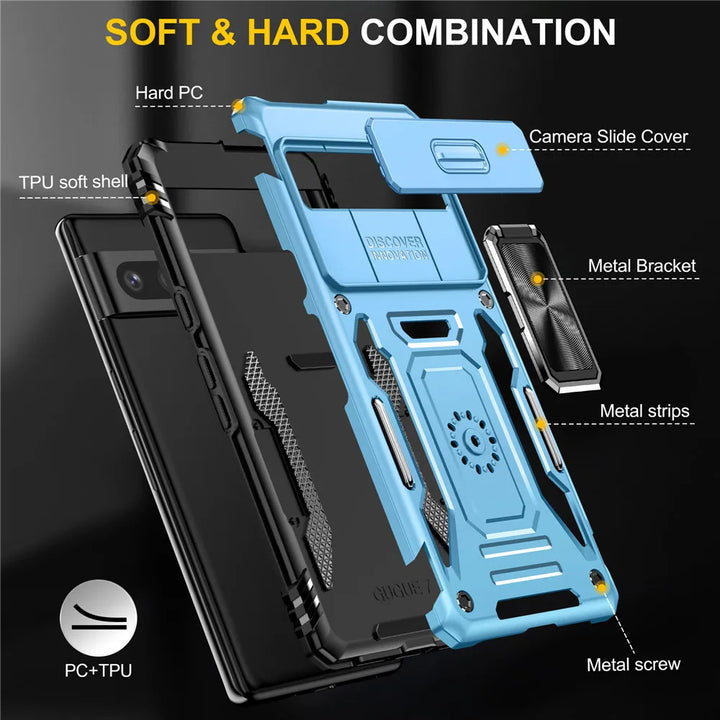 Rugged Armor Case with Camera Cover & Kickstand - The Pixel Store