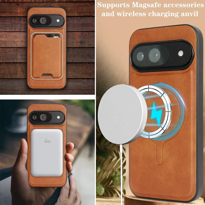 Magnetic Leather Wallet Case - The Pixel Store