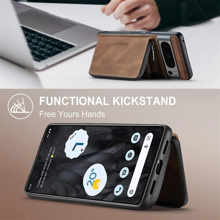 Luxury Magnetic Leather Case with Detachable Wallet for Google Pixel 8 Series - The Pixel Store