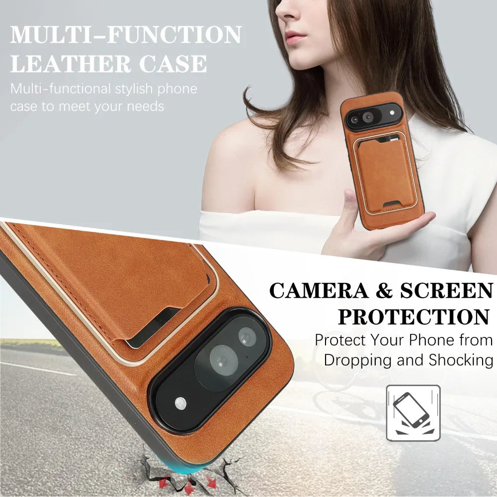 Magnetic Leather Wallet Case - The Pixel Store