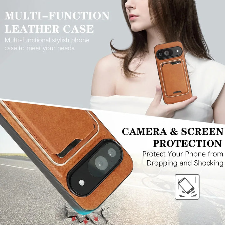 Magnetic Leather Wallet Case - The Pixel Store