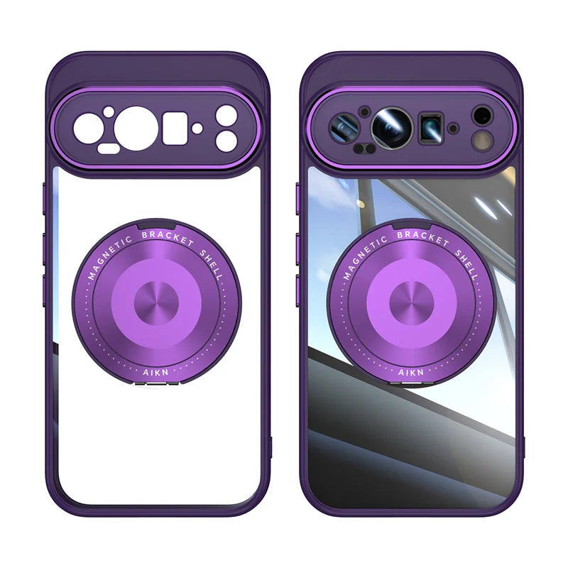 Transparent Case with Metal Magnetic Stand - The Pixel Store