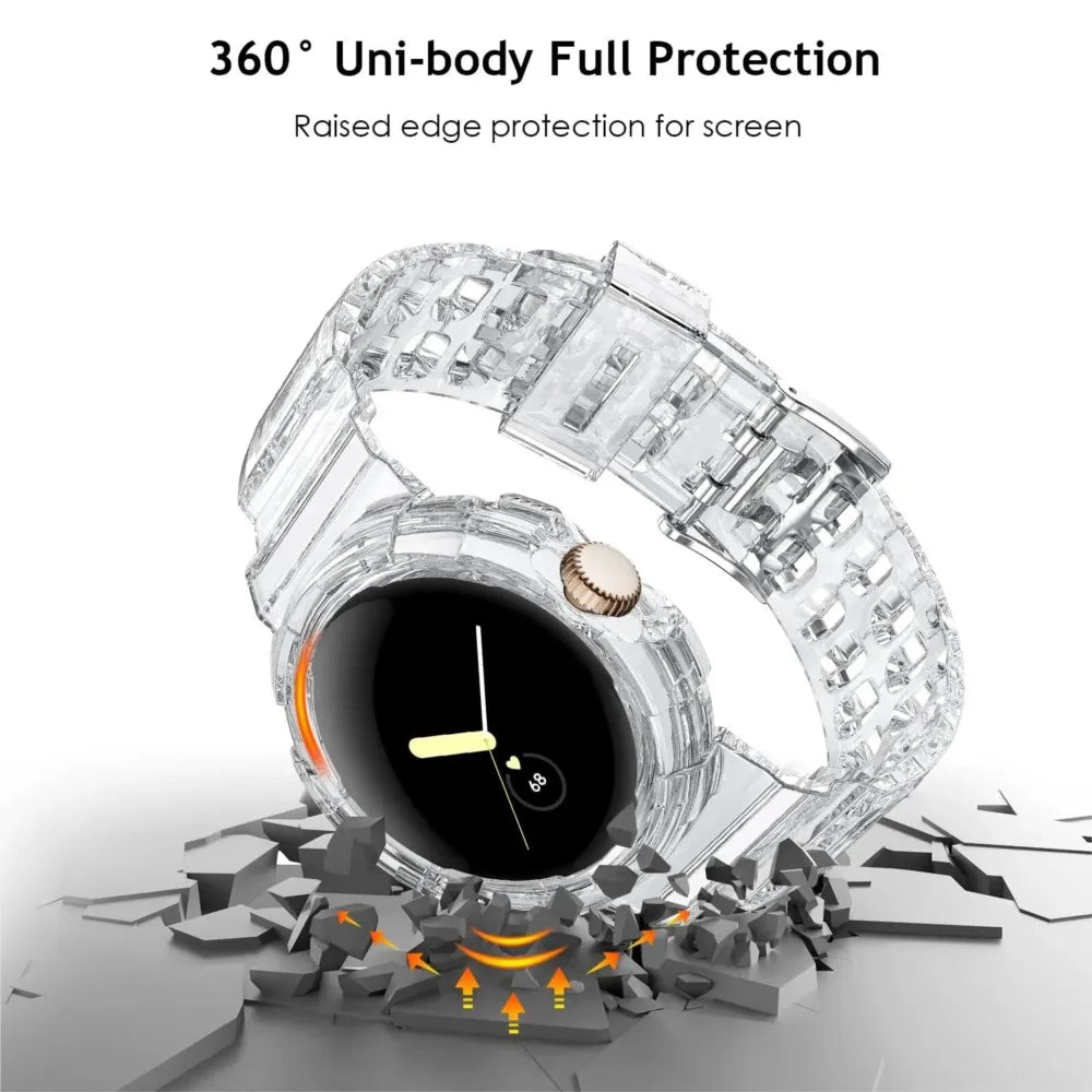 Clear Shockproof Strap Case for Pixel Watch - The Pixel Store