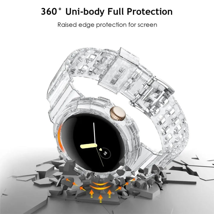 Clear Shockproof Strap Case for Pixel Watch - The Pixel Store