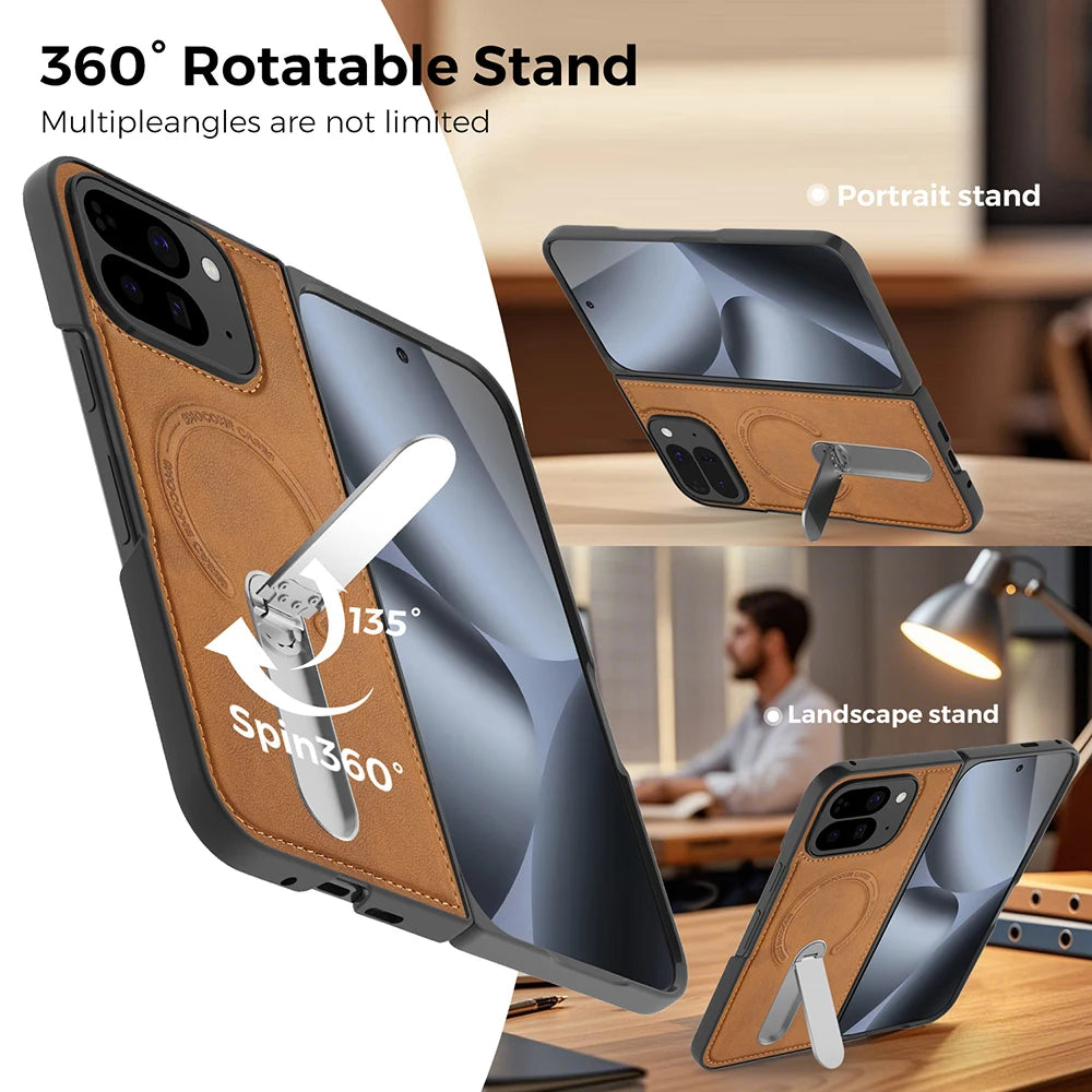 Magnetic Leather Case with Stand For Pixel Fold - The Pixel Store
