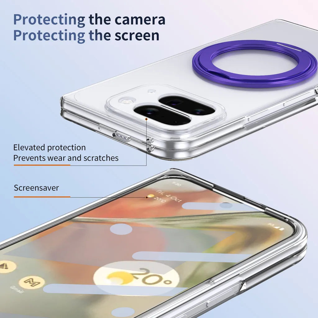 Clear Magnetic Ring Case with Kickstand - The Pixel Store