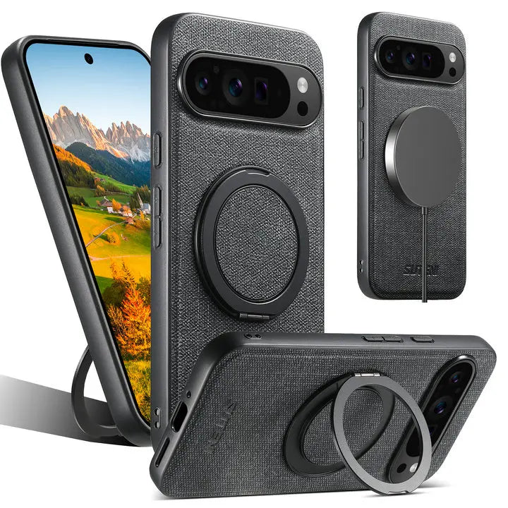 Leather Magnetic Ring Stand Case - The Pixel Store