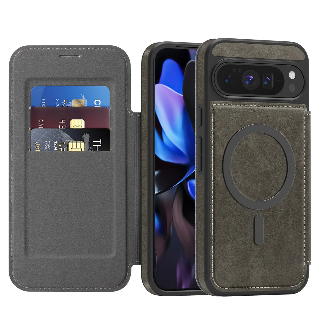 MagSafe Leather Wallet Flip Case - The Pixel Store