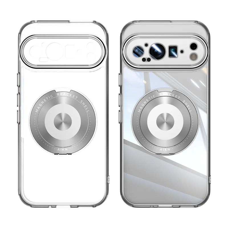 Transparent Case with Metal Magnetic Stand - The Pixel Store