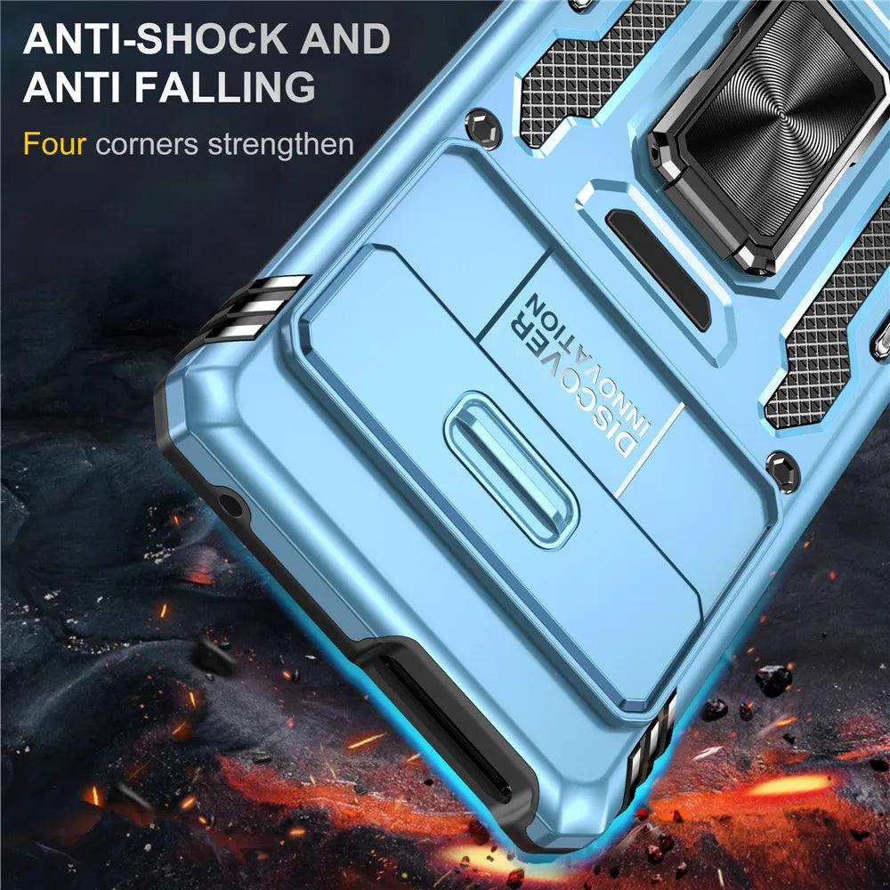 Rugged Armor Case with Camera Cover & Kickstand - The Pixel Store