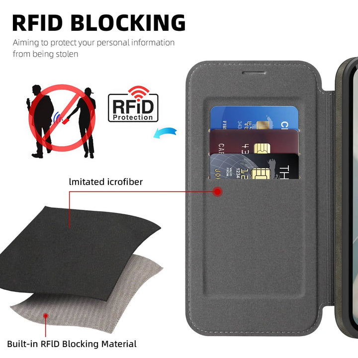 Magnetic Leather Case with Card Holder For Google Pixel Series - The Pixel Store