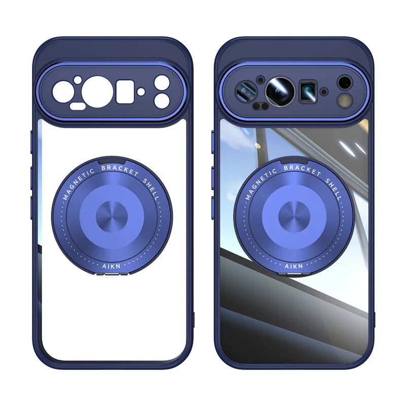 Transparent Case with Metal Magnetic Stand - The Pixel Store