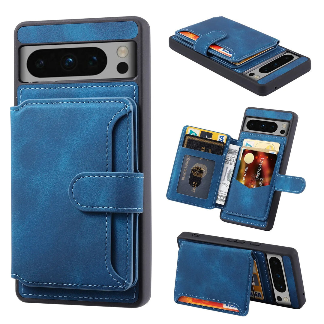 Shockproof Leather Wallet Case For Google Pixel 8 Series - The Pixel Store