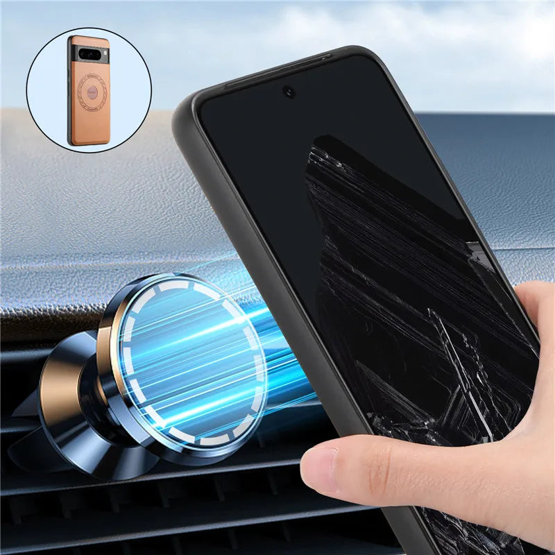 Magnetic Leather Case with Wallet For Google Pixel Series - The Pixel Store