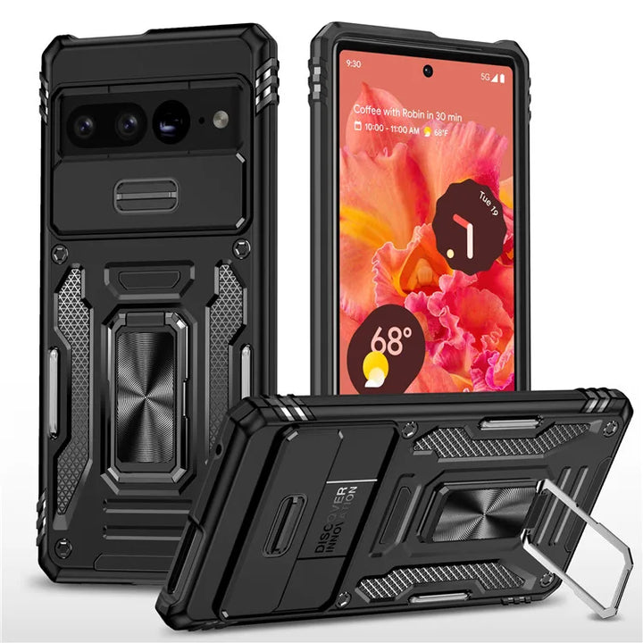 Rugged Armor Case with Camera Cover & Kickstand - The Pixel Store