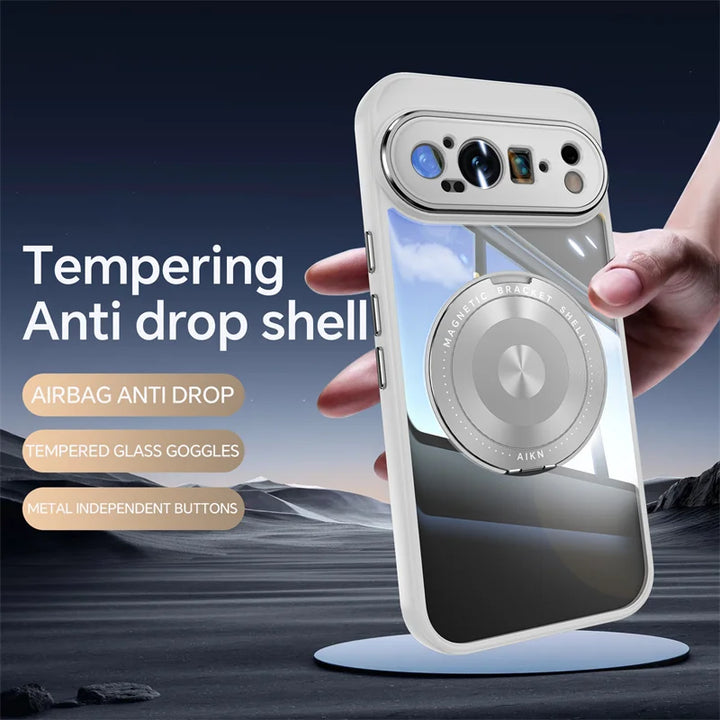 Transparent Case with Metal Magnetic Stand - The Pixel Store