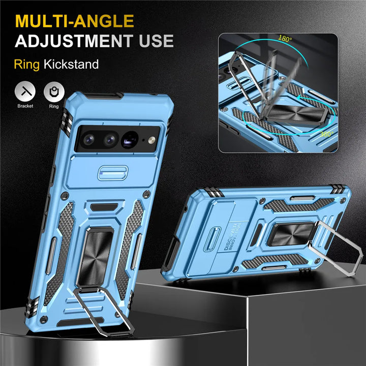 Rugged Armor Case with Camera Cover & Kickstand - The Pixel Store