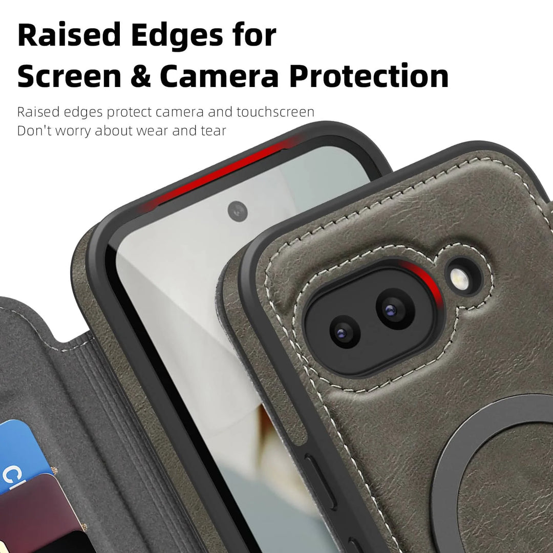 Magnetic Leather Case with Card Holder For Google Pixel Series - The Pixel Store