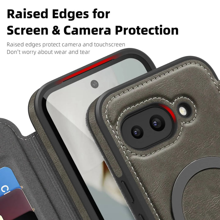 Magnetic Leather Case with Card Holder For Google Pixel Series - The Pixel Store