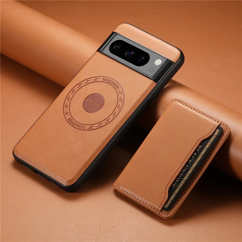 Magnetic Leather Case with Wallet For Google Pixel Series - The Pixel Store
