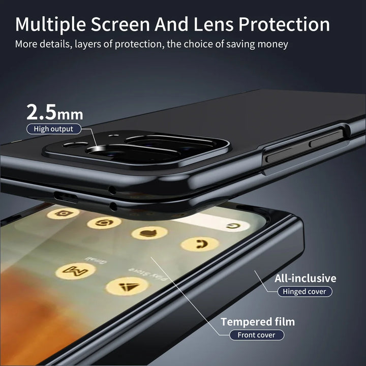 Magnetic Hinge Protection Case with Tempered Glass - The Pixel Store