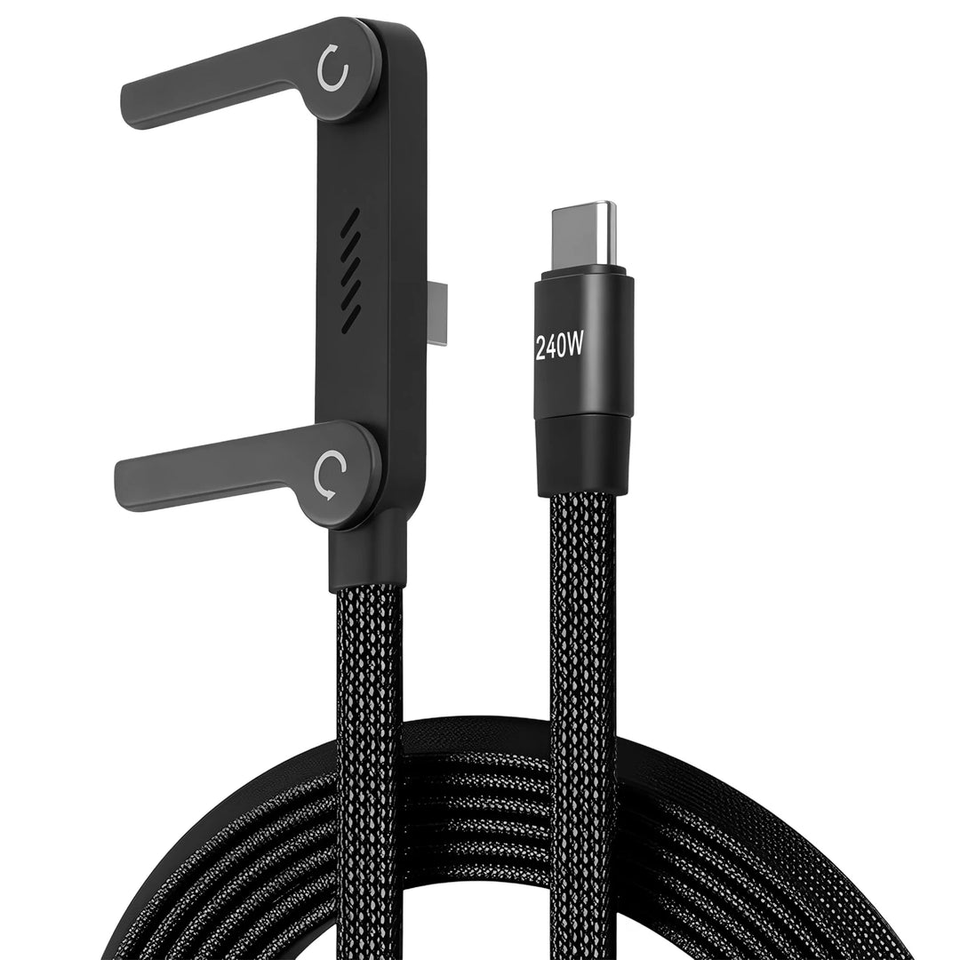 240W Fast Charging Cord with Built-in Phone Stand