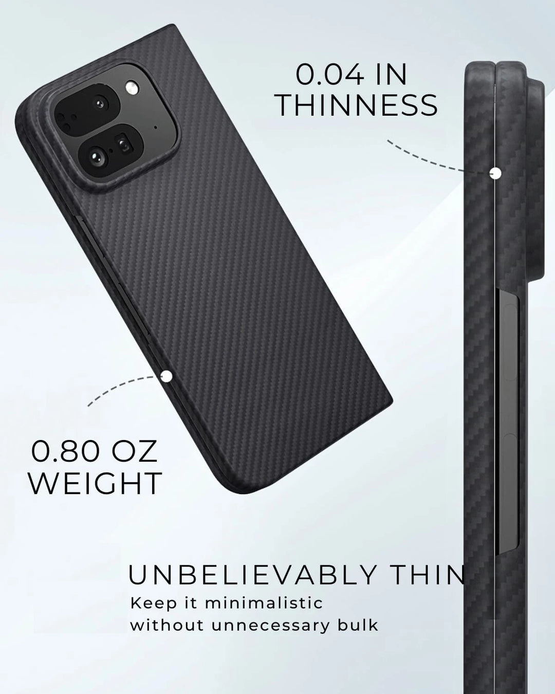 Slim Magnetic Carbon Fiber Case for Google Pixel 9 Pro Fold - The Pixel Store