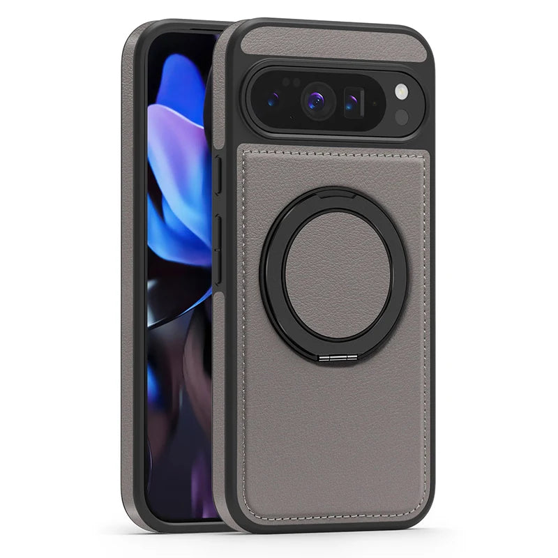 Leather Ring Case with Stand for Pixel 9