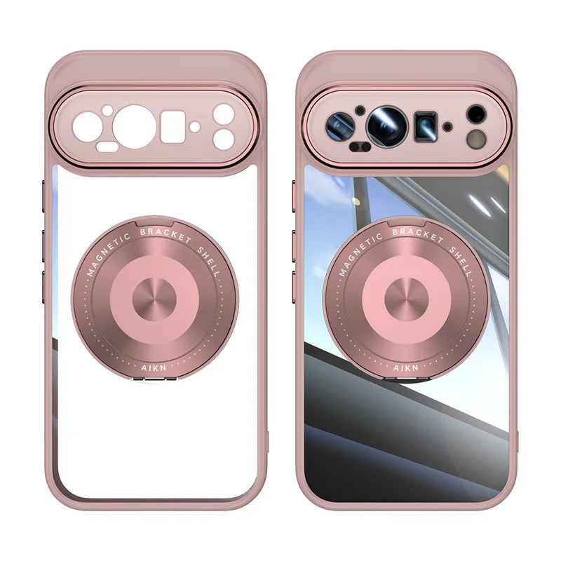 Transparent Case with Metal Magnetic Stand - The Pixel Store