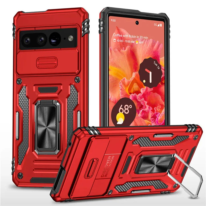 Rugged Armor Case with Camera Cover & Kickstand - The Pixel Store