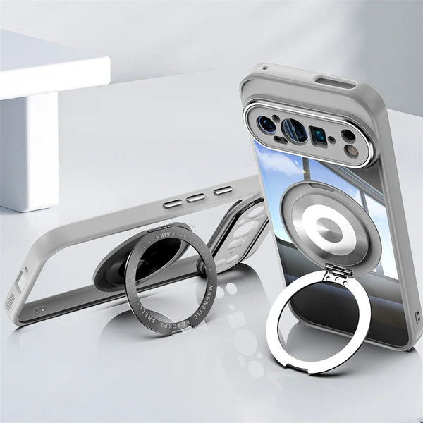 Transparent Case with Metal Magnetic Stand - The Pixel Store