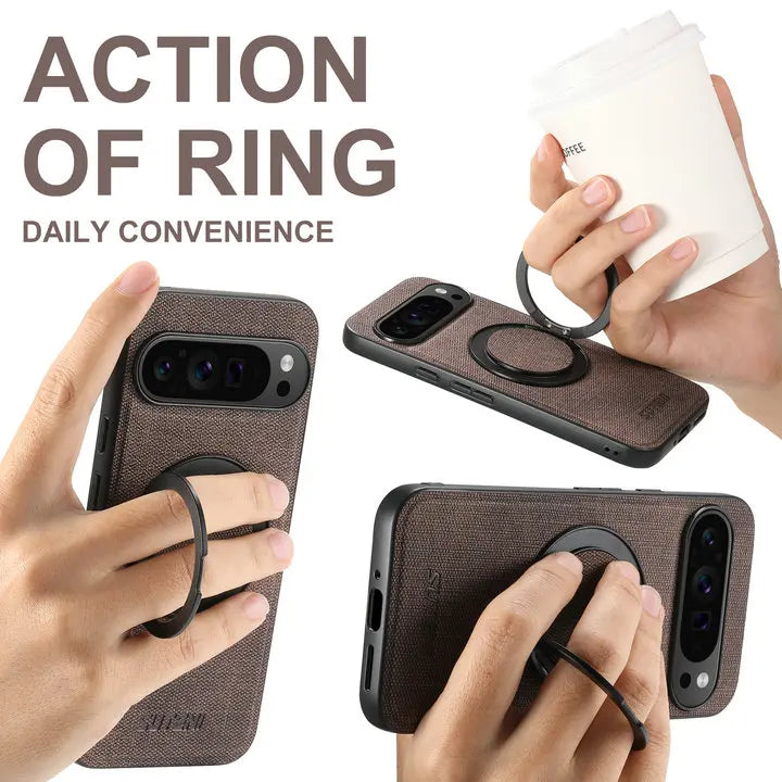 Leather Magnetic Ring Stand Case - The Pixel Store
