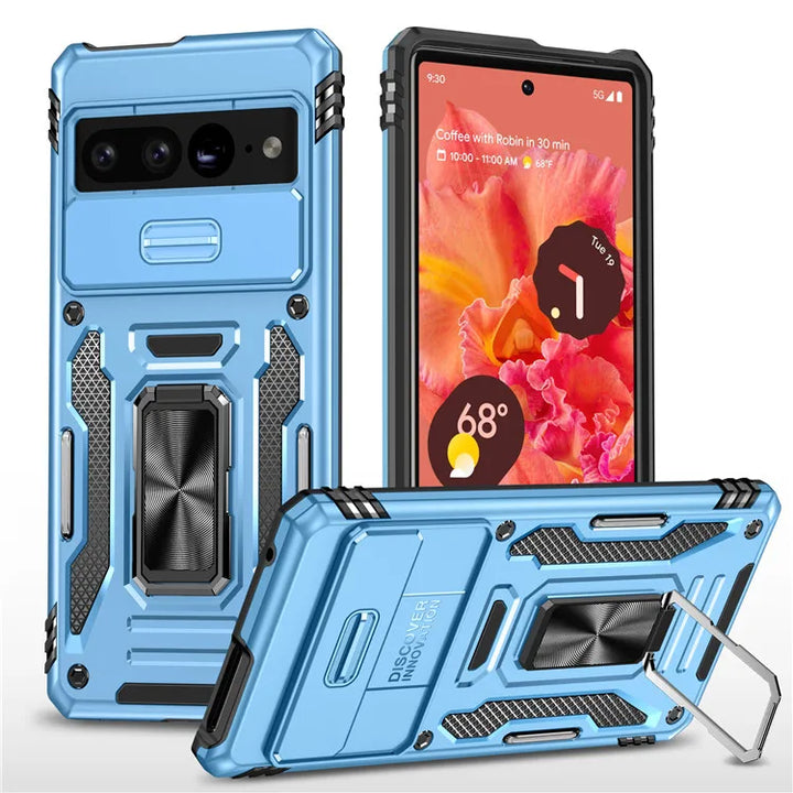 Rugged Armor Case with Camera Cover & Kickstand - The Pixel Store