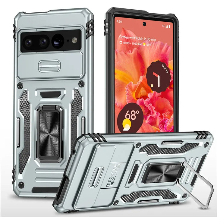 Rugged Armor Case with Camera Cover & Kickstand - The Pixel Store