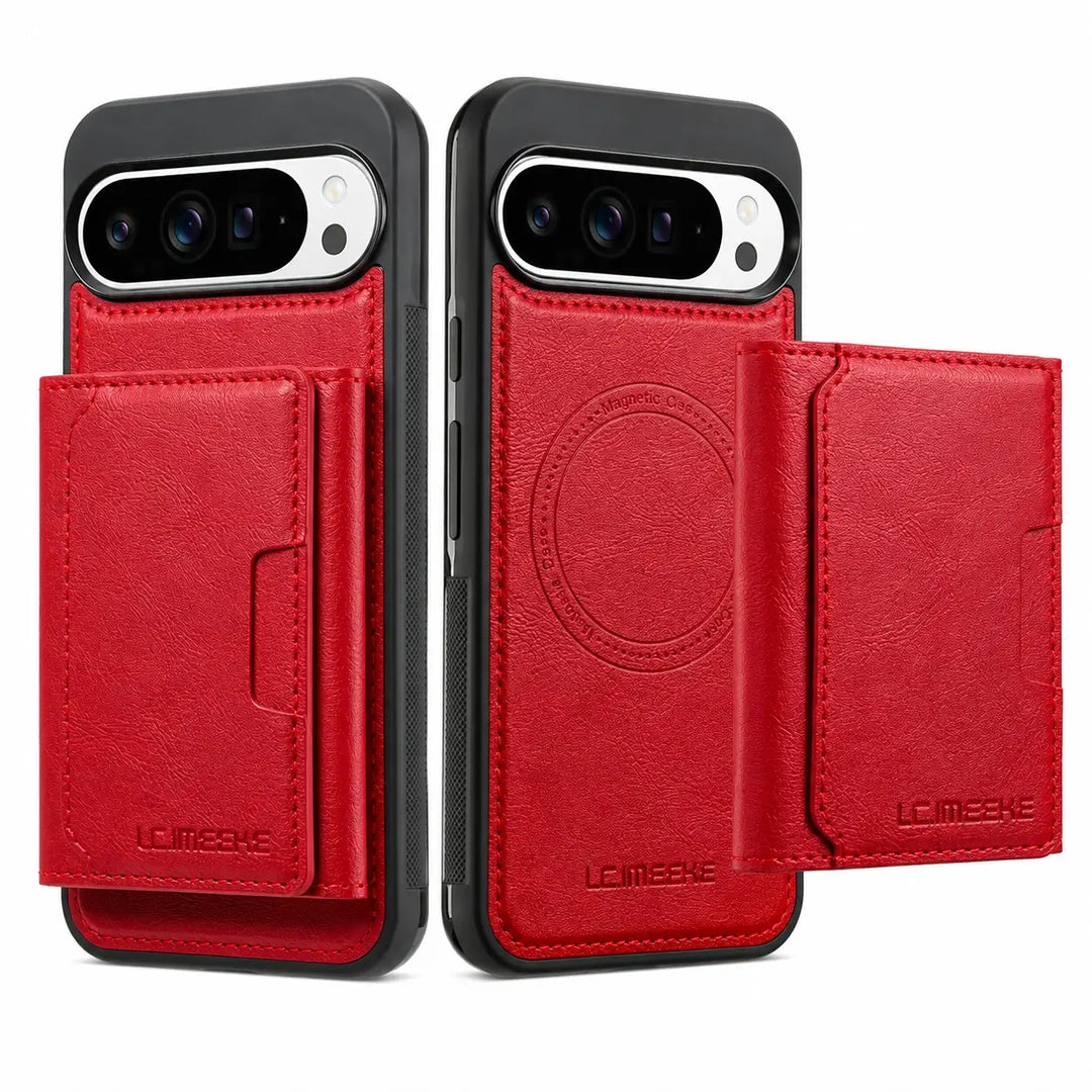 2-in-1 Magnetic Leather Wallet Case For Pixel Series
