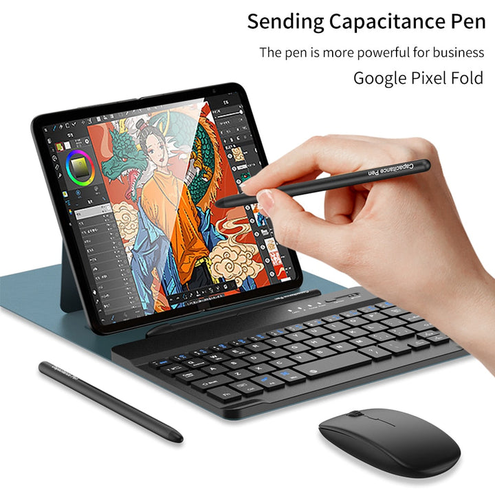 3 in 1 Premium Pixel Fold Case With Wireless Keyboard & Mouse - The Pixel Store